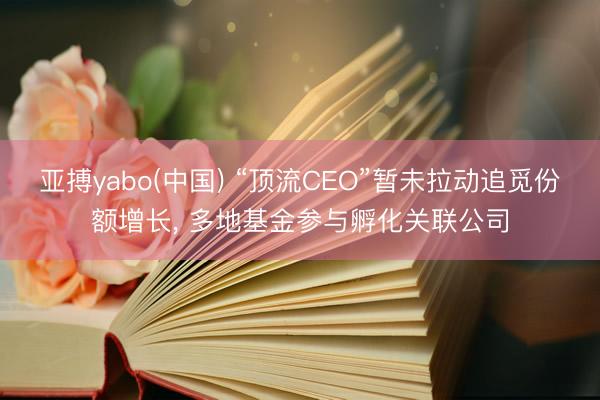 亚搏yabo(中国) “顶流CEO”暂未拉动追觅份额增长， 多地基金参与孵化关联公司
