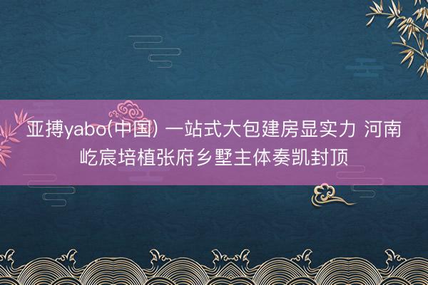 亚搏yabo(中国) 一站式大包建房显实力 河南屹宸培植张府乡墅主体奏凯封顶