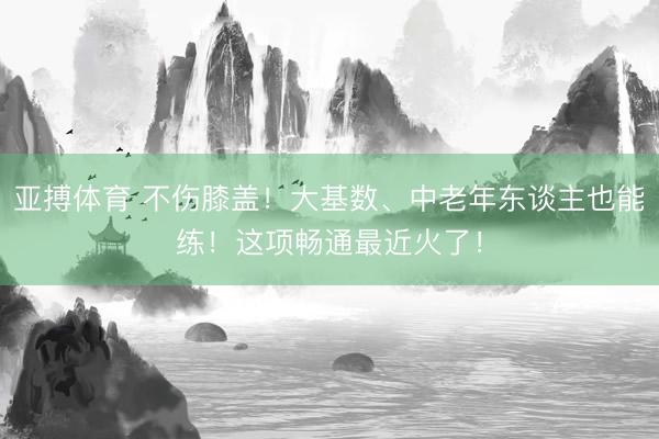 亚搏体育 不伤膝盖！大基数、中老年东谈主也能练！这项畅通最近火了！