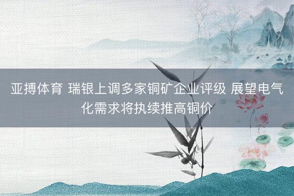 亚搏体育 瑞银上调多家铜矿企业评级 展望电气化需求将执续推高铜价