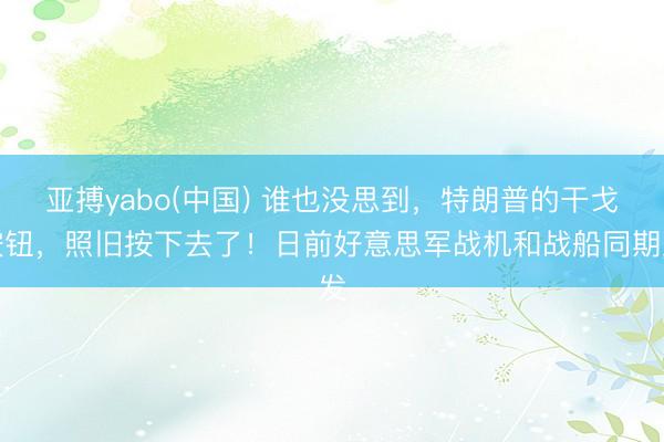 亚搏yabo(中国) 谁也没思到，特朗普的干戈按钮，照旧按下去了！日前好意思军战机和战船同期发