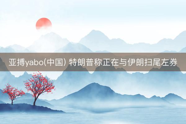 亚搏yabo(中国) 特朗普称正在与伊朗扫尾左券