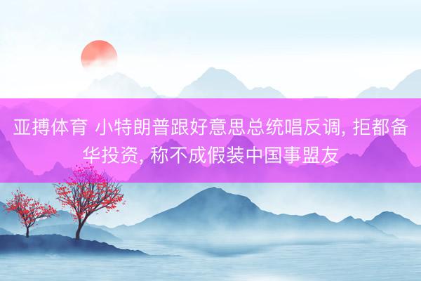 亚搏体育 小特朗普跟好意思总统唱反调， 拒都备华投资， 称不成假装中国事盟友