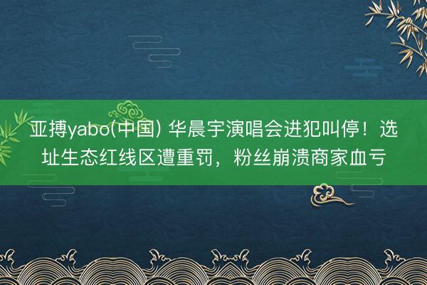 亚搏yabo(中国) 华晨宇演唱会进犯叫停！选址生态红线区遭重罚，粉丝崩溃商家血亏