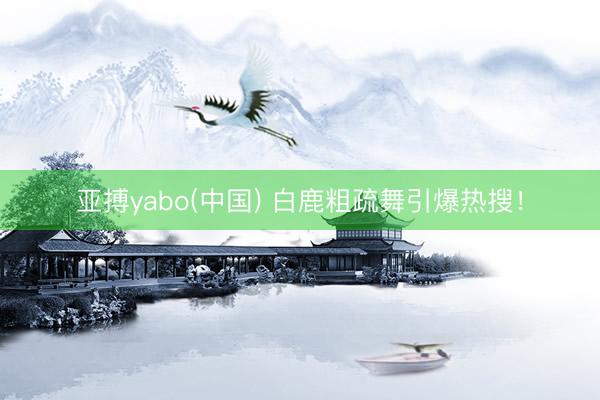 亚搏yabo(中国) 白鹿粗疏舞引爆热搜！