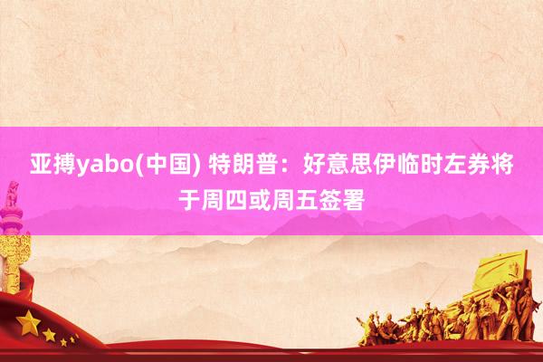 亚搏yabo(中国) 特朗普：好意思伊临时左券将于周四或周五签署